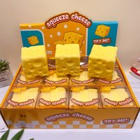 2026 Simulation Cheese Squishy Toy Soft Elastic Squeeze Toy Slow Rebound Decompression Toy For Stress Relief Party Gif squishy