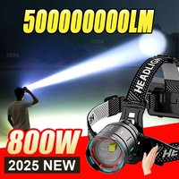 5000000LM Most Powerful Headlamp 800W Led Sensor Head Flashlight Long Range Headlight Rechargeable Head Lantern Fishing Camping
