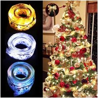Christmas Decor LED Ribbon Fairy Lights Christmas Tree Ornaments for Home Xmas Supplies DIY Bows Light String Navidad New Year