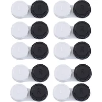 10pc Mini Contact Lens Case for Eyes Travel Kit Holder Glass Cosmetic Contact Lenses Case Box Container Travel Accessaries Black