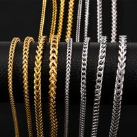 HIYEE Stainless Steel Round Ground Necklace for Men Hip-hop Style Three-color Combination Fasteners Jewelry Give Boyfriend Gift