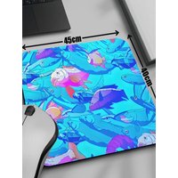 HYBXAXC Mouse Pad Cute Fish Desk Mat Artisan Mouse Pad Blue Desk Decoration Mousepad 45x40 Desk Accessories Computer Accessories