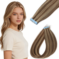 Tape in Hair Extensions Human Hair Real Natural Brazilian Remy Hair Straight Seamless Skin 20Pcs/30G 20" adding length boosting