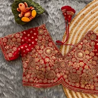 Indian Saree Blouse Handmade Beaded Crop Tops Choli For Belly Dance Performance Ready Wear Wedding Party Blouse Ethnic Design