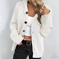 Cardigan à capuche décontracté pour femme, pull tricoté boutonné, veste, automne hiver, tenue décontractée pour dames