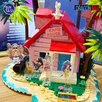 Pantasy Dragon Ball Kame House Building Blocks Toys Kame Sennin Son Goku Krillin Launch Assembling Model Ornaments Gifts
