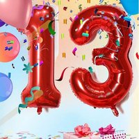 32/40 inch red polyester film digital balloons, birthday party decorations for men and women, anniversary party supplies