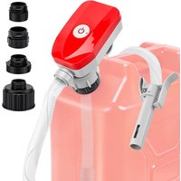 Automatische elektrische Kraftstoffpumpe, batteriebetriebene Kraftstoffpumpe mit Auto-Stopp, 3,2 GPM, 51'' Schlauch, Benzinpumpe mit 3 Adaptern, Kraftstoffpumpe für Benzinkanister für Öl, Diesel,