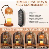 Petal Candle Warmer Lamp with Timer & Dimmable Light Warmer Lamp Aromatherapy Light for Bedroom Atmosphere Decor Home Decor Gift