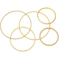 10pcs Stainless Steel Gold Earrings Rings Spiral Round Twisted Big Circle Ear Wire Hoops Pendant Connectors DIY Jewelry Findings