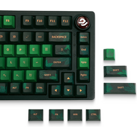 XVX Cherry Keycaps Green Maple Leaf Theme PBT Dye-sub Keycaps Double Shot Green Keycaps 134 Keys