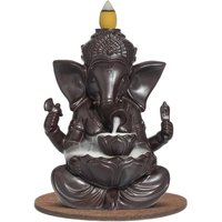 1pc Ganesha Waterfall Incense Burner, Ceramic Backflow Censer Incense Holder, Yoga Aromatherapy Elephant Ornament Home Decor