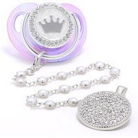 Baby Schnuller Perlen Mit Luxus Crown Bling Neugeborenen Baby Infant Food Grade Silikon Dummy Nippel Für Baby Dusche Geschenk Chupetes