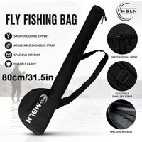 MBLN 80cm Foldable Fly Fishing Rod Bag Portable Durable Fishing Gear Backpack Fly Rod & Reel Carry Case for Lure Fishing