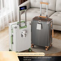 28 inch Suitcase Travel Trolley Case 20 inch Cabin Bag Multi-functional Travel Luggage with Cup Holder and USB Port