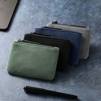 Fashion Mini PU Leather Wallet, Zipper Coin Purse Card Holder, Portable Money Pouch for Women and Men Great for Daily Casual Use