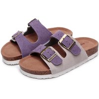 Birken Arizona Cork Sandals, Adjustable Buckle Comfort Slides for Men, Cow Suede Cork Insole Summer Sandals Women Footwear