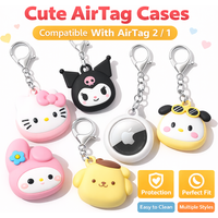 Cute Silicone AirTag Case Keychain For Apple AirTag Shockproof Protective Cover, Cartoon Key Ring Holder