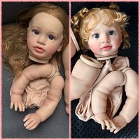 25inch Hand-Root Hair Pippa Reborn Doll Kit Unfinished Lifelike Awake Baby Multiple Layers Painting Doll Parts DIY Children Toys image 4