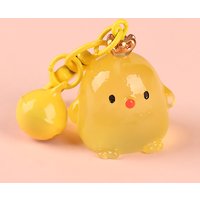 Creative Resin Luminous Crown Chicken Dolls Car Keychain Bookbag Pendant Accessories Toy Gifts