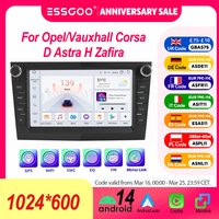 ESSGOO Schwarz Wireless Carplay Android AUTO Für Opel/Vauxhall Corsa D Astra H Zafira Android 14 GPS Navigation KI-Sprachsteuerung 7 Zoll IPS Touchscreen Autoradio WIFI Bluetooth Lenkradsteuerung RDS