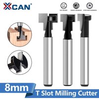 XCAN 1/3 pièces 8mm tige t-slot coupe routeur Bit ensemble clé trou Bits T rainurage fraise carbure coupe fraise pour bois