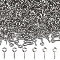 100pcs Small Tiny Mini Eye Pins Eyepins Hooks Eyelets Screw Threaded Stainless Steel Clasps Hook For Jewelry Making DIY Findings