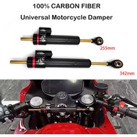 255mm 342mm Universal Lenkungsdämpfer Für Motorrad Einstellbare Carbon Faser CNC Aluminium Legierung Stabilisator Absorber Balance Bar