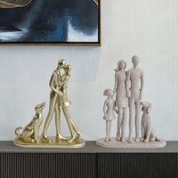 New Arrival: Human and Dog Couple Statue – Desk Ornament, Hallway, Office or Bedroom Home Decor Resin Craft Decorative Figurines