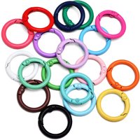 10Pcs Colorful 24mm Alloy Trigger Round Snap Keyring Buckle Snap Hook O Ring Buckle for Keychain Bag Purse DIY Accessories