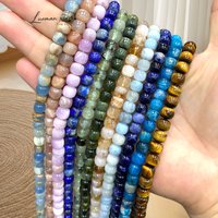 7-8mm Barrel Beads Natural Stone Gem Kunzite Lapis Apatite Spacer Beads for Jewelry Making Diy Bracelet Charms Accessories 15''