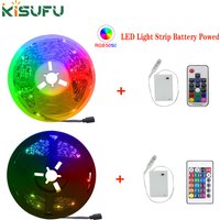 Battery Powed RGB LED Strip DC5V 5050 30LEDs/m IP21/IP65 With 3/17/24key IR RF Remote Ribbon Tape for TV Backlight Room Decor