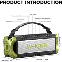 W-KING D8mini - Portable Bluetooth Speaker, Powerful Sound And Deep Bass, Ipx6 Waterproof, Multiple Speaker Pairing For Outdoor
