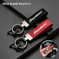 Deluxe Leather Suede Keychain Motorcycle Key Ring For SUZUKI HAYABUSA GSXR1300 GSX1300R GSXS1000 Accessories