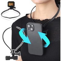 Wearable Neck Phone Stand Holder Rotatable Mobile Phone Stand Necklace Bracket Bed 360 Degree Phone Holder For iPhone GoPro DJI