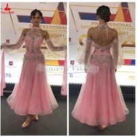 Female Standard Ballroom High-end Modern Big Swing Dresses Customize Waltz Foxtrot Tango Competition Teenagers Dancing Clothing