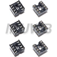 20pcs 2.54MM DIP DIP8 IC Sockets Adaptor Solder Type IC Connector DIP-8 Round Hole Square hole 8 Pins