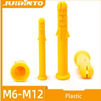 Plastic Expansion Anchors Yellow Ribbed Expansion Tube M6 M8 M10 Nylon Rubber Plug Anchors for Self-tapping Screw