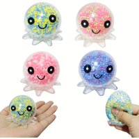 1-6PC Squid Vent Ball Squeeze Decompressions Toy Bubble Octopus Ball Stress Relief Toy Birthday Gift For Kids