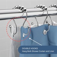 12pcs, Rustproof Stainless Steel S Shape Shower Curtain Hooks Rings, For Bathroom Shower Rod Curtains, Bathroom Accessories