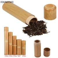 Eco-friendly Jar Portable Tea Canister Lid Handmade Natural Container Round Bamboo natural Storage Box Holder