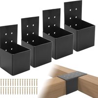 with Screws Black Pergola Bracket Metal Durable Deck Railing Connector Heavy Duty Wall Mounted Fashionable Metal Bracket Garden