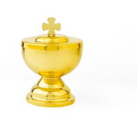 HTISOK Mass Supplies Holy Water Cups Gold-plated Worship Supplies Church Decorations Church Memorabilia Religious Memorabilia