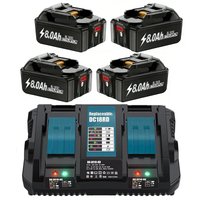 18V 8.0Ah Lithium-ion Rechargeable Battery High Capacity Long Lasting Compatible with Makita BL1840B BL1850B BL1860B