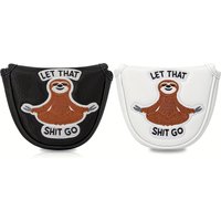 Sloth Fun Design Style Club Head Cover|Semi-circle Putter Cover, PU Material with Advanced Embroidery for Most Brands,