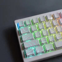 2026 New Contour PBT Keycaps Side Glow Light Mechanical Keyboard Original Factory Height for 61/68/75/84/87 Keys Game Keyboard