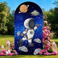 Astronaut Space Adventure Arch Backdrop Cover Party Backdrop Kids Birthday Party Baby Shower Background Event Party Decoration