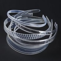 10 Clear Plastic Narrow Thin Plain Hair band Headband 4-15mm With Teeth