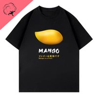 Mango Fruit Print T-shirt, Pure Cotton Summer Short-sleeved, Trendy New Style for Both Men and Women,camisas Streetwear