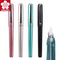 Japan SAKURA Fountain Pen for Students 0.5mm F Nib Writing Replaceable Ink Bag Convenient Ink Pen School Stationery